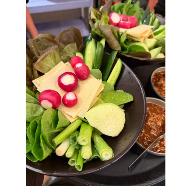 Vegetales para mojar salsa