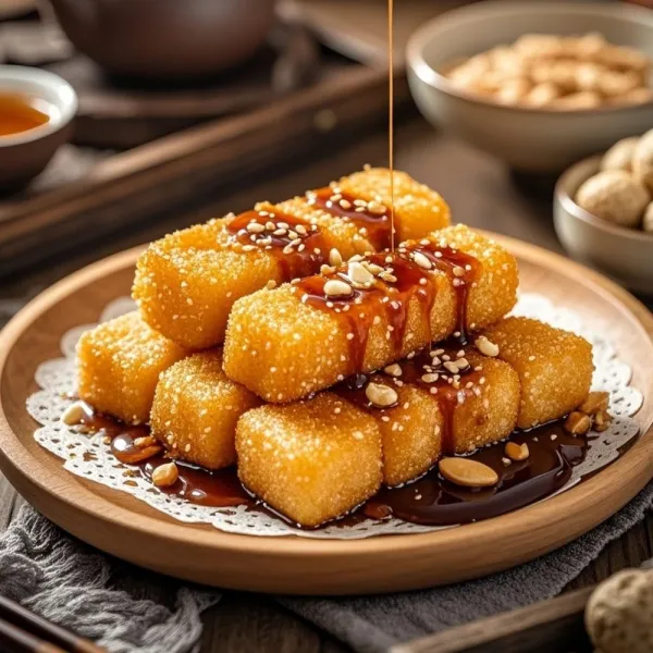 Pastel de Arroz con azucar moreno